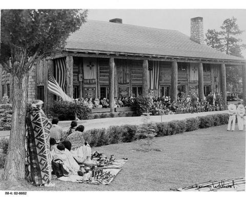 Fuller Lodge on the Los Alamos Site, 1942